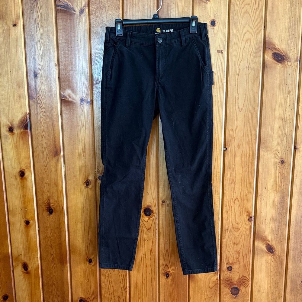 Carhartt womens Black slim fit jeans pants utility pants size 4 regular fit